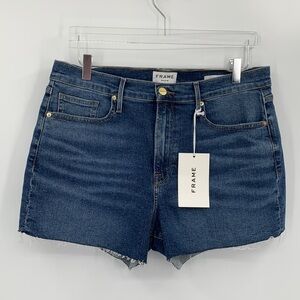 Frame Le Brigette cut-off jean shorts Kinmount grind raw hem distressing new 32